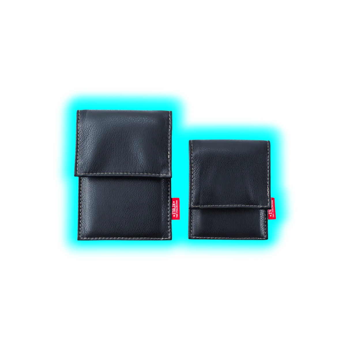 STALIN PhoneBag Echtleder Small schwarz mit dunkelgrauen Nähten