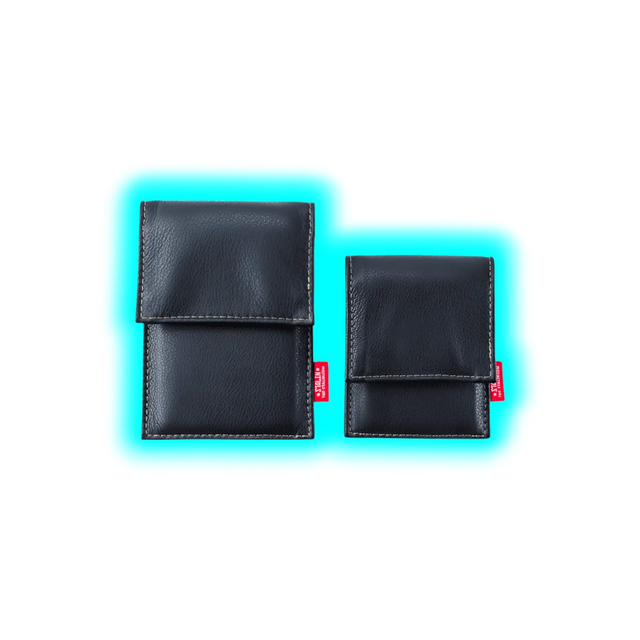 STALIN PhoneBag Echtleder Small schwarz mit dunkelgrauen Nähten
