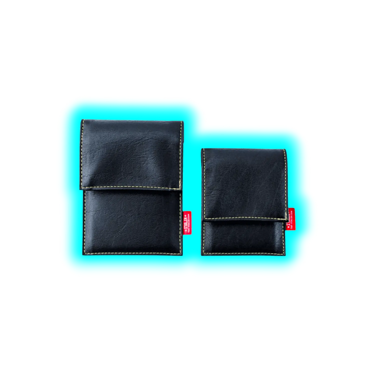 STALIN PhoneBag Kunstleder Small schwarz mit dunkelgrauen Nähten