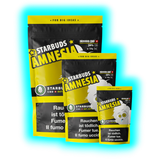 Starbuds Amnesia 20g Indoor Ersatzprodukt Rückseite mit Inhaltsangaben und gesetzlich vorgeschriebenen Warnhinweisen Detailaufnahme