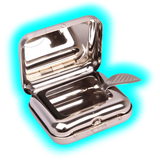 Taschenaschenbecher Chrom Eckig