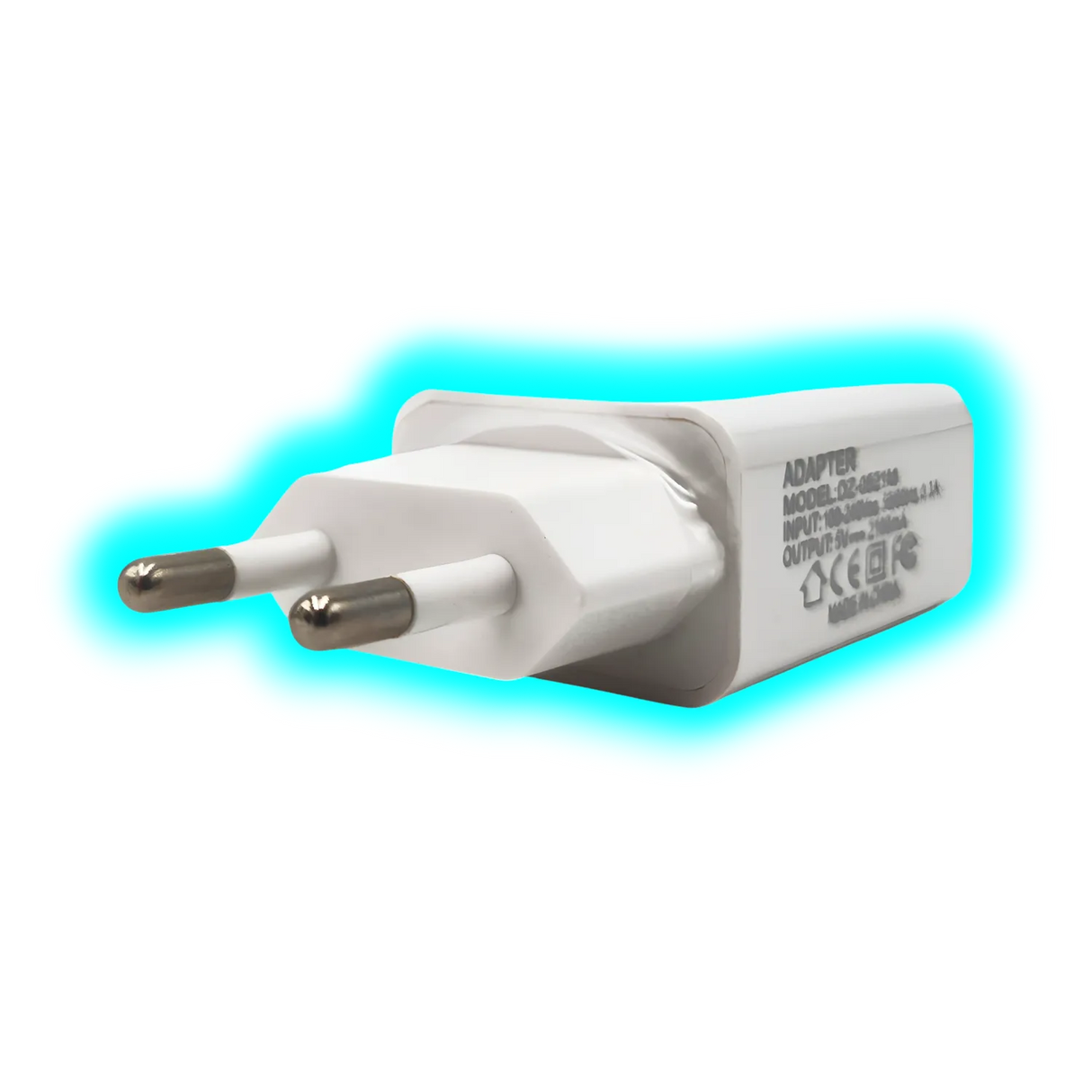 USB Wall Plug Adapter 5.0V=2100mA Output White