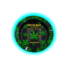 V Syndicate Metal Tin Ashtray - Amsterdam Coffeeshop Menu