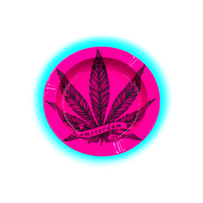 V Syndicate Metal Tin Ashtray - Amsterdam Leaf Pink