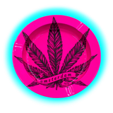 V Syndicate Metal Tin Ashtray - Amsterdam Leaf Pink