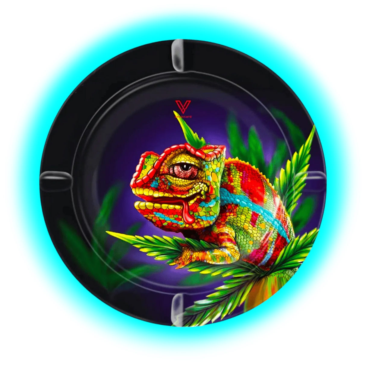 V Syndicate Metal Tin Ashtray - Cloud 9 Chameleon