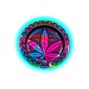 V Syndicate Metal Tin Ashtray - Colourful Leaf