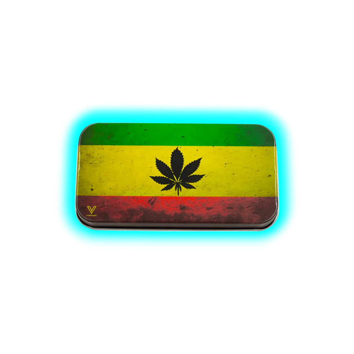 V Syndicate Syndicase Tin Box - Rasta Leaf