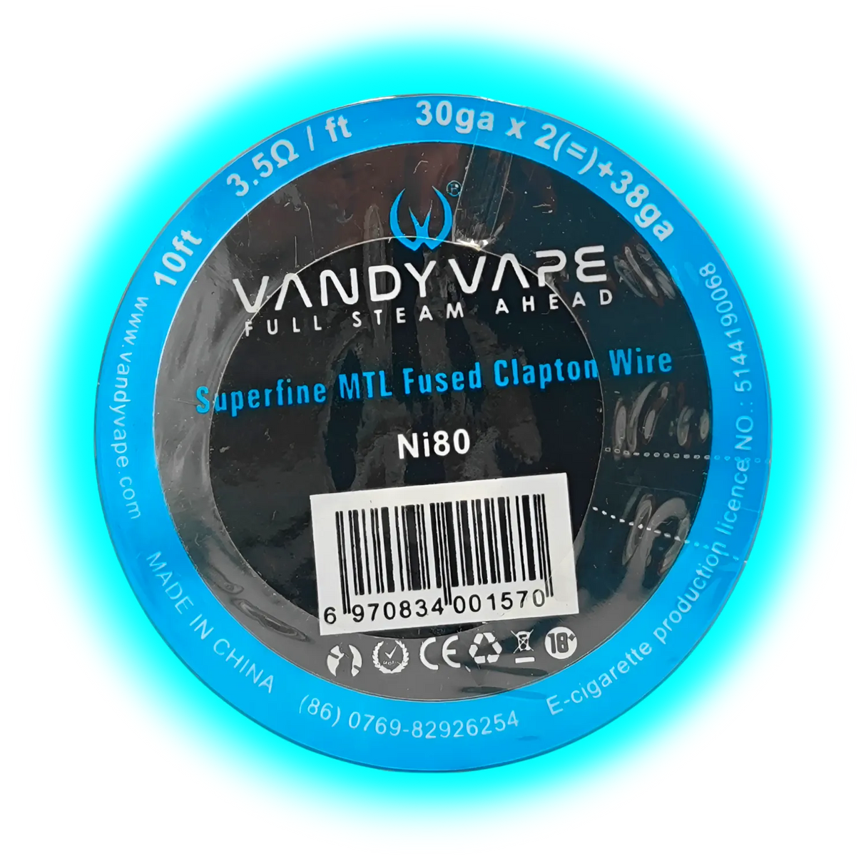 Vandy Vape Superfine MTL Fused Clapton Wire Ni80 30ga x 2 + 38ga