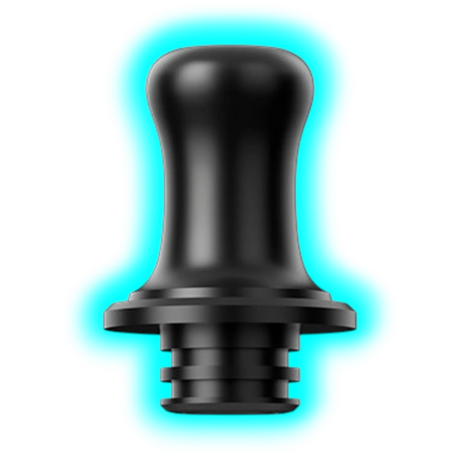 Schwarzer Drip-Tip mit 510er Anschluss und abgerundetem oberen Ende