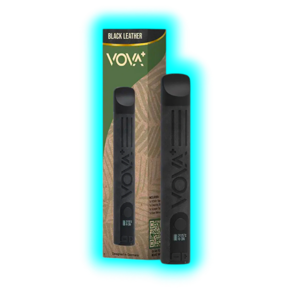 VOVA Plus Portable Dry Herb Vaporizer Black Leather