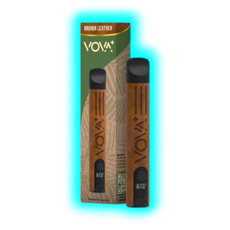 VOVA Plus Portable Dry Herb Vaporizer Brown Leather