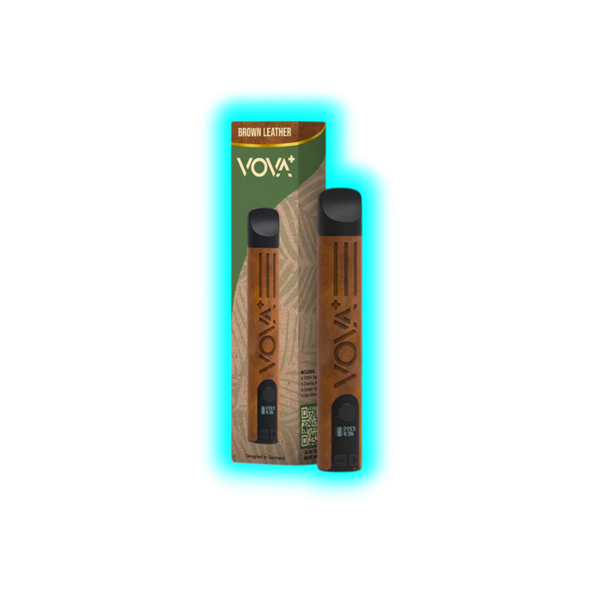 VOVA Plus Portable Dry Herb Vaporizer Brown Leather