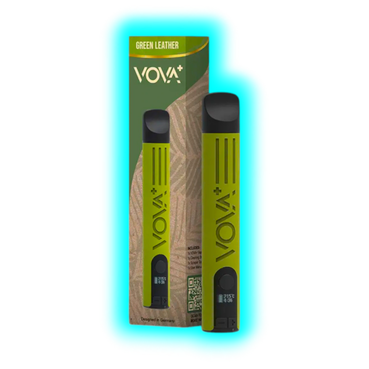 VOVA Plus Portable Dry Herb Vaporizer Green Leather