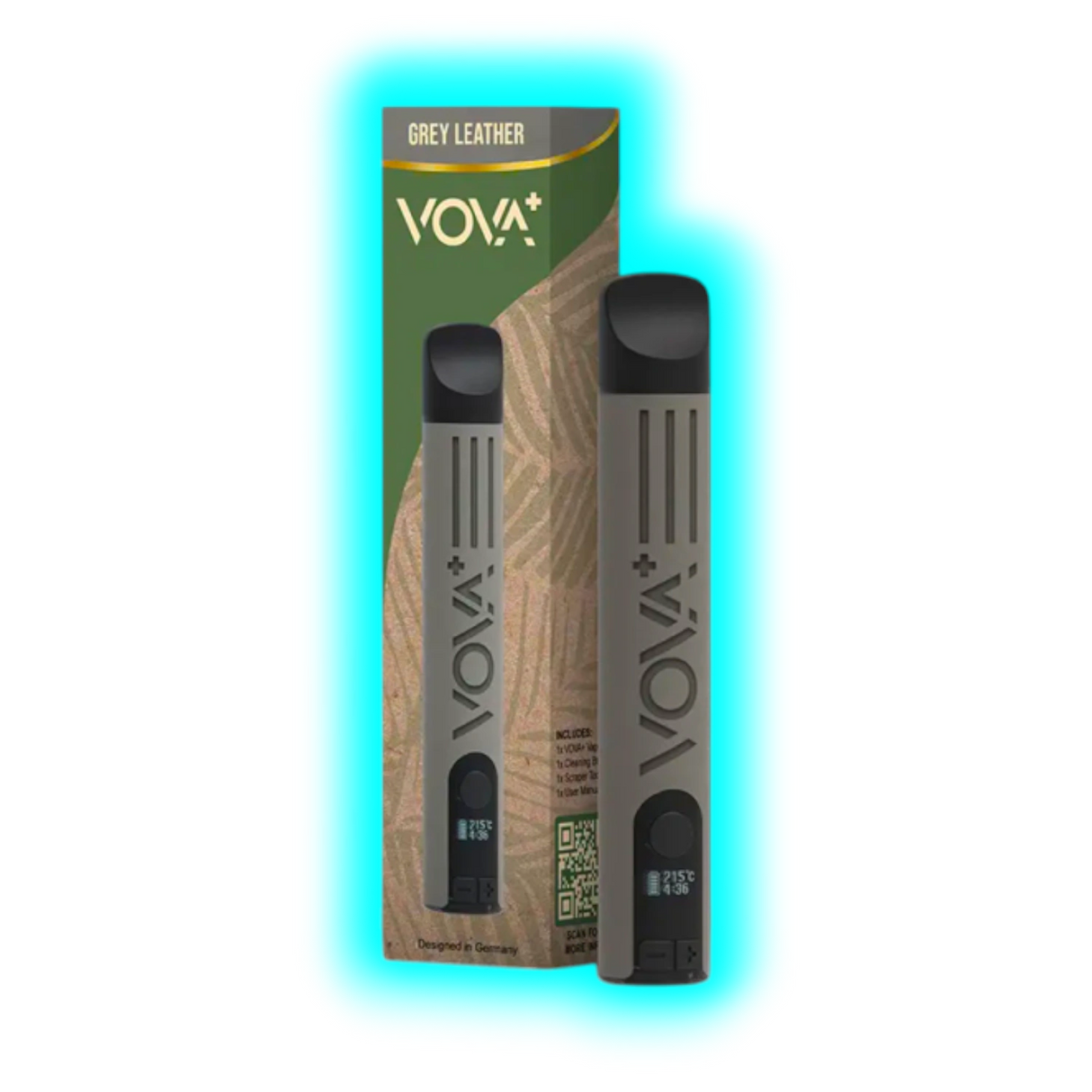VOVA Plus Portable Dry Herb Vaporizer Grey Leather