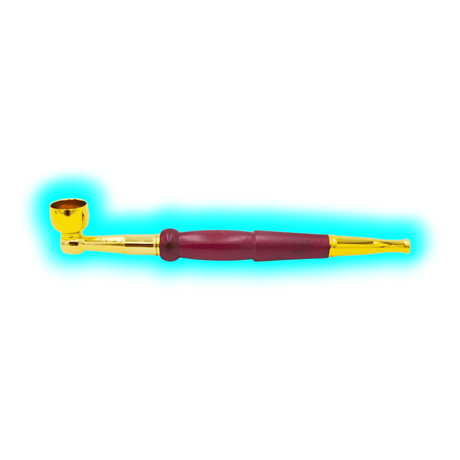 Weed Pipe Brass Rosewood 15cm