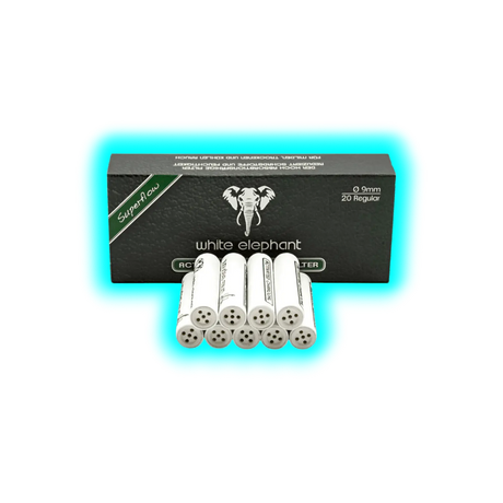 White Elephant Activated Charcoal Filters 9mm 20pcs